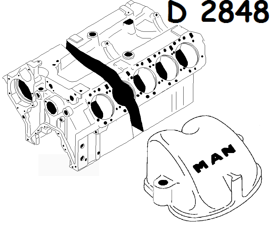 Блок двигателя Ман D2538, 2848 BF 20030344200
