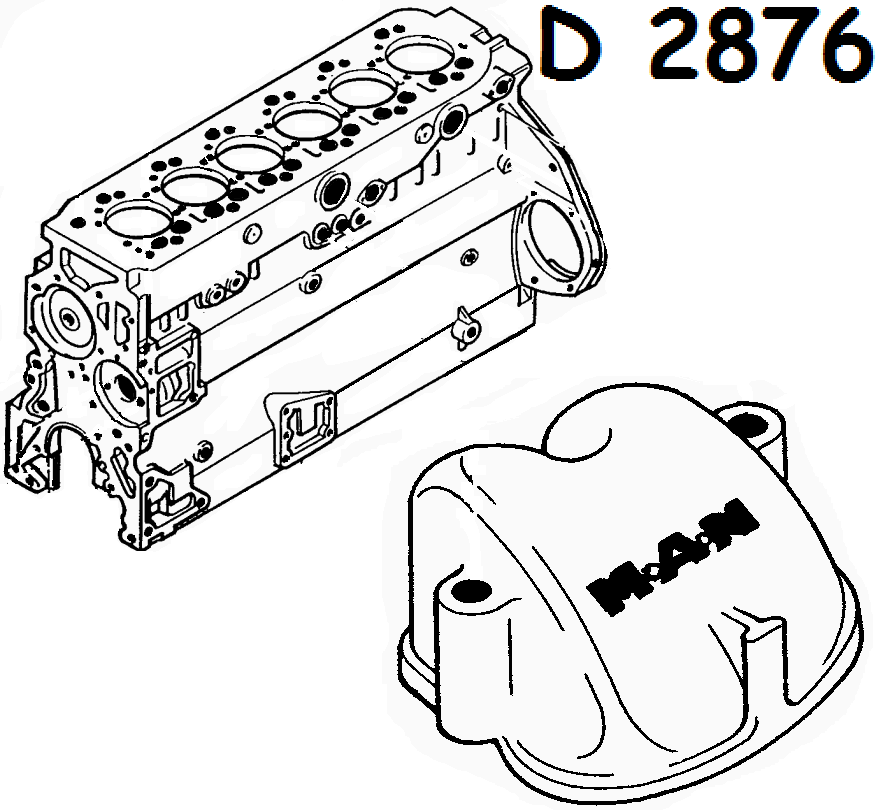 Блок двигателя Ман Тга D2876LF, D2876LE 51011006080, 51011006066