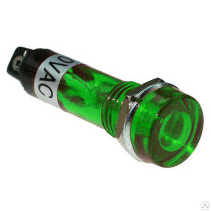 Лампочка неоновая в корпусе RUICHI N-805-G, 220 В, зеленая