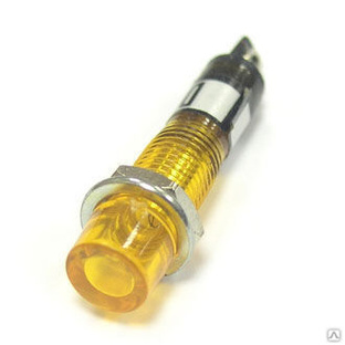 Лампочка неоновая в корпусе RUICHI N-814-Y, 220 В, желтая 