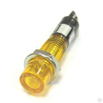 Лампочка неоновая в корпусе RUICHI N-814-Y, 220 В, желтая