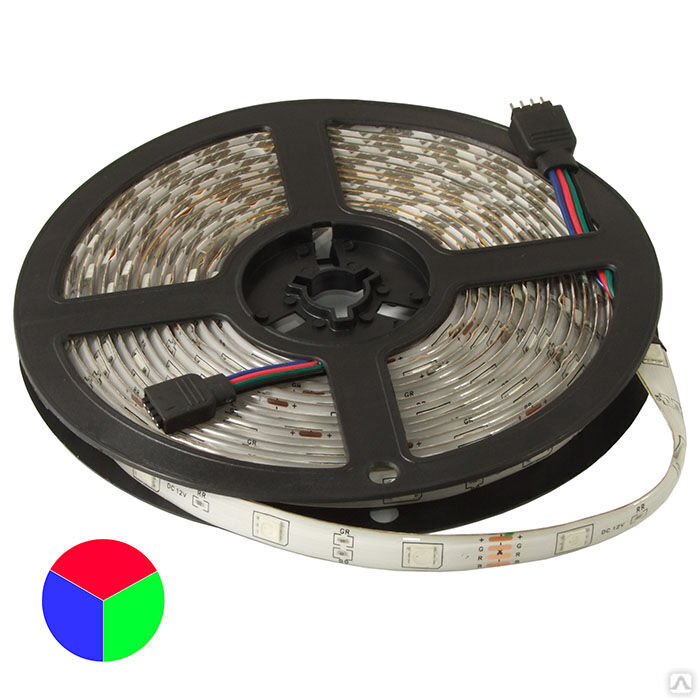 Светодиодная лента RUICHI, 5050, 150 LED, IP65, 12 В, RGB, длина 5 м