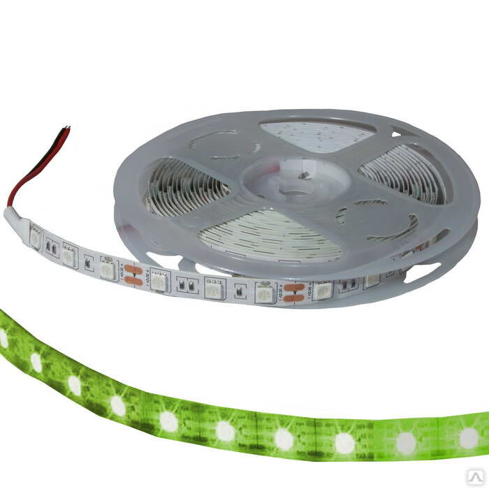 Светодиодная лента RUICHI, 5050, 300 LED, IP33, 12 В, цвет зеленый, длина 5 м