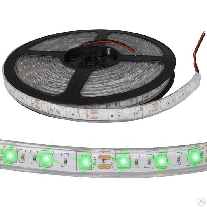 Светодиодная лента RUICHI, 5050, 300 LED, IP68, 12 В, цвет зеленый, длина 5 м