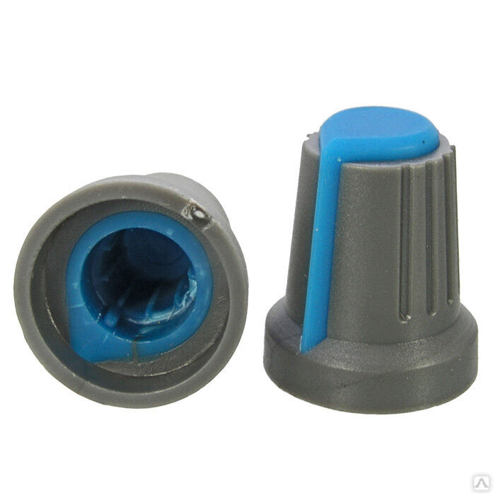 Ручка приборная RUICHI RR4817 (6 мм круг синий), на вал с зубцами