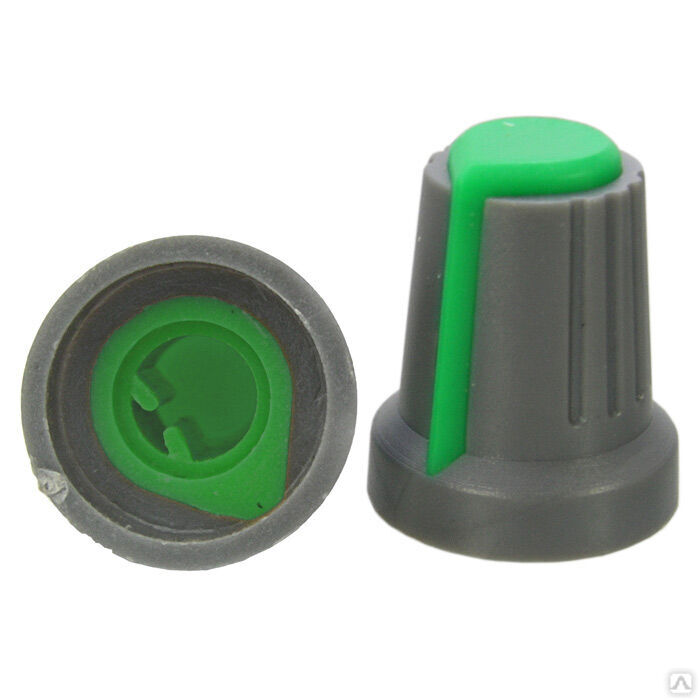 Ручка приборная RUICHI RR4817 (6 мм п.круг зеленый), на вал с зубцами