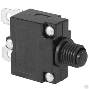 Автоматический выключатель Ruichi L-MZ-01B, 22,8х19х12,2 мм, 15 А, постоянный и переменный ток, корпус черный, кнопка 