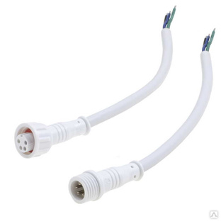 Разъемы герметичные кабельные (штекер-гнездо) RUICHI BLHK12-4PW, 4 контакта, IP67, 5 А, 250 В, белые 