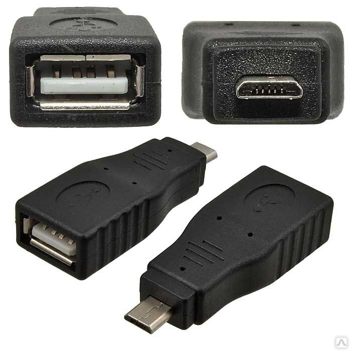 Разъем USB RUICHI USB AF/Micro 5P, черный