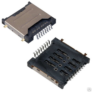 Двойной держатель mini SD карты RUICHI 8 pin, 3.3 H