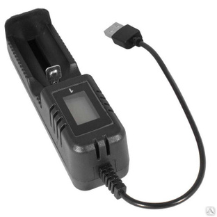 USB зарядное устройство для литий-ионных аккумуляторов RUICHI S-18655, на 1 аккумулятор, 122х33х35 мм, 1200 мА, 220 В
