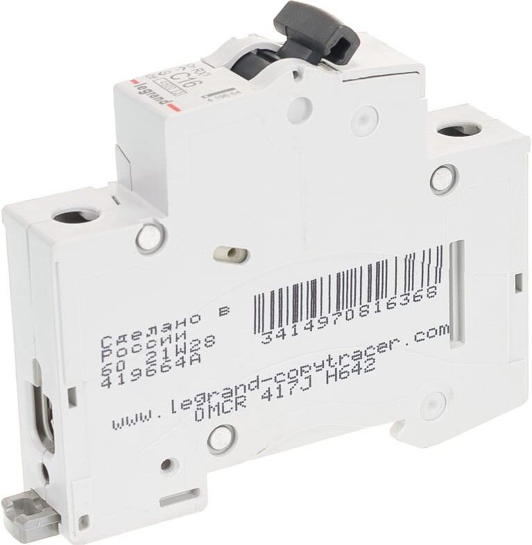 Автоматический выключатель модульный Legrand RX3 1п 16А C 4,5кA