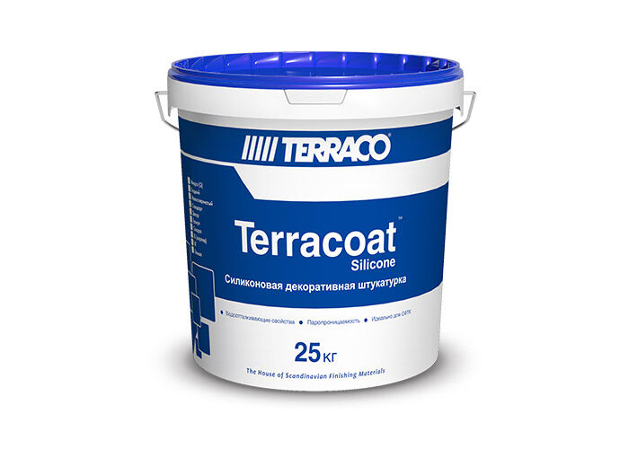 Силиконовая Фасад штукатурка Terraco Terracoat XL 1,5 mm Silicone Exterior 25 кг Короед 1,5 мм белая база 6143725