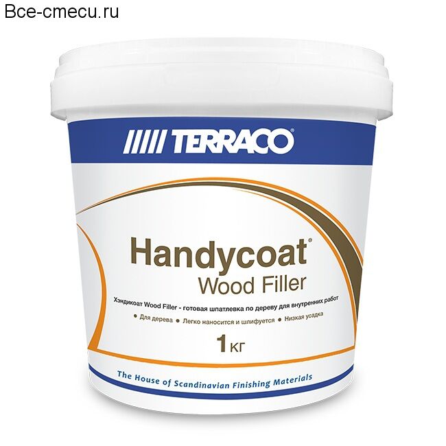 Готовая шпаклевка по дереву Terraco Handycoat Wood Filler 1 кг 6 шт/уп 632531