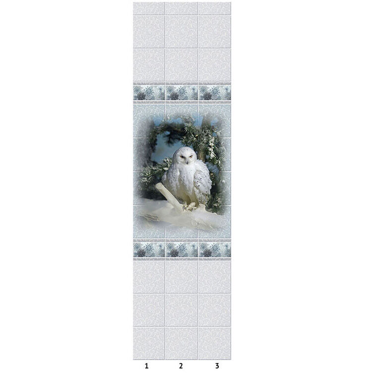 Панель ПВХ АКВАТОН Novita с 3D эффектом мерцания Зимняя сказка сова 250*2700 мм (упак 12 шт)