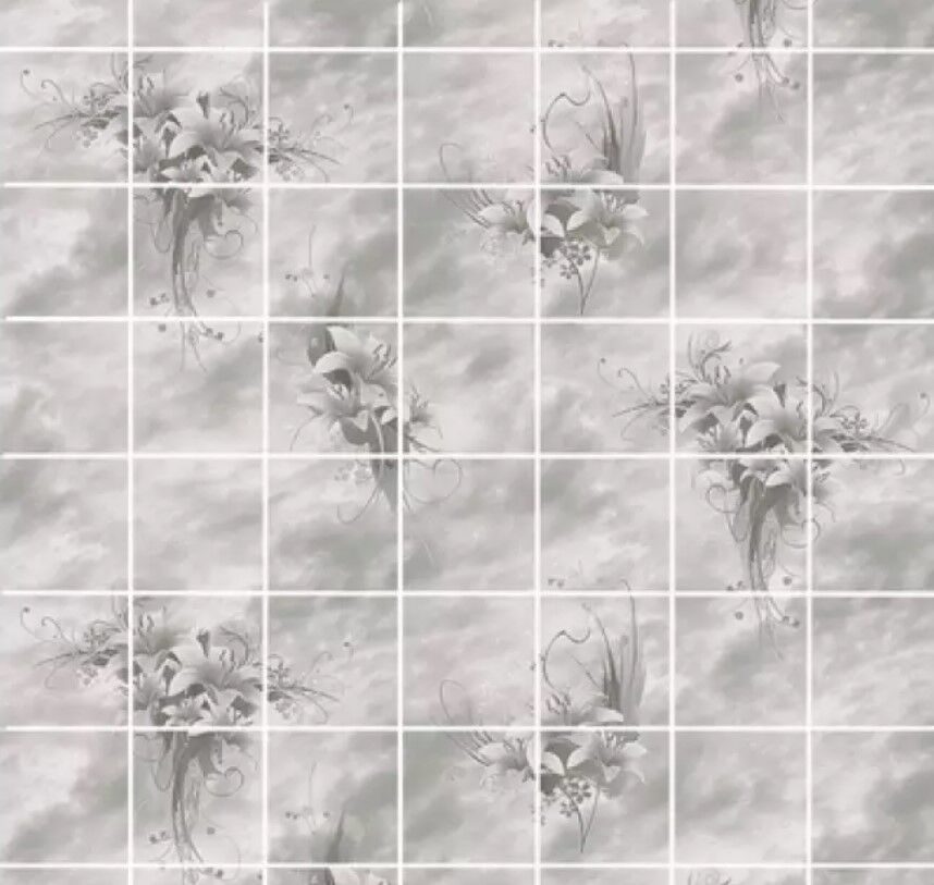 Панель листовая ХДФ АКВАТОН Букет цветов Серый 1220*2440 мм