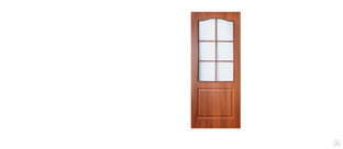 Полотно двери ламинированное глухое со стеклом Терри Classique Итальянский орех 600*2000 мм 