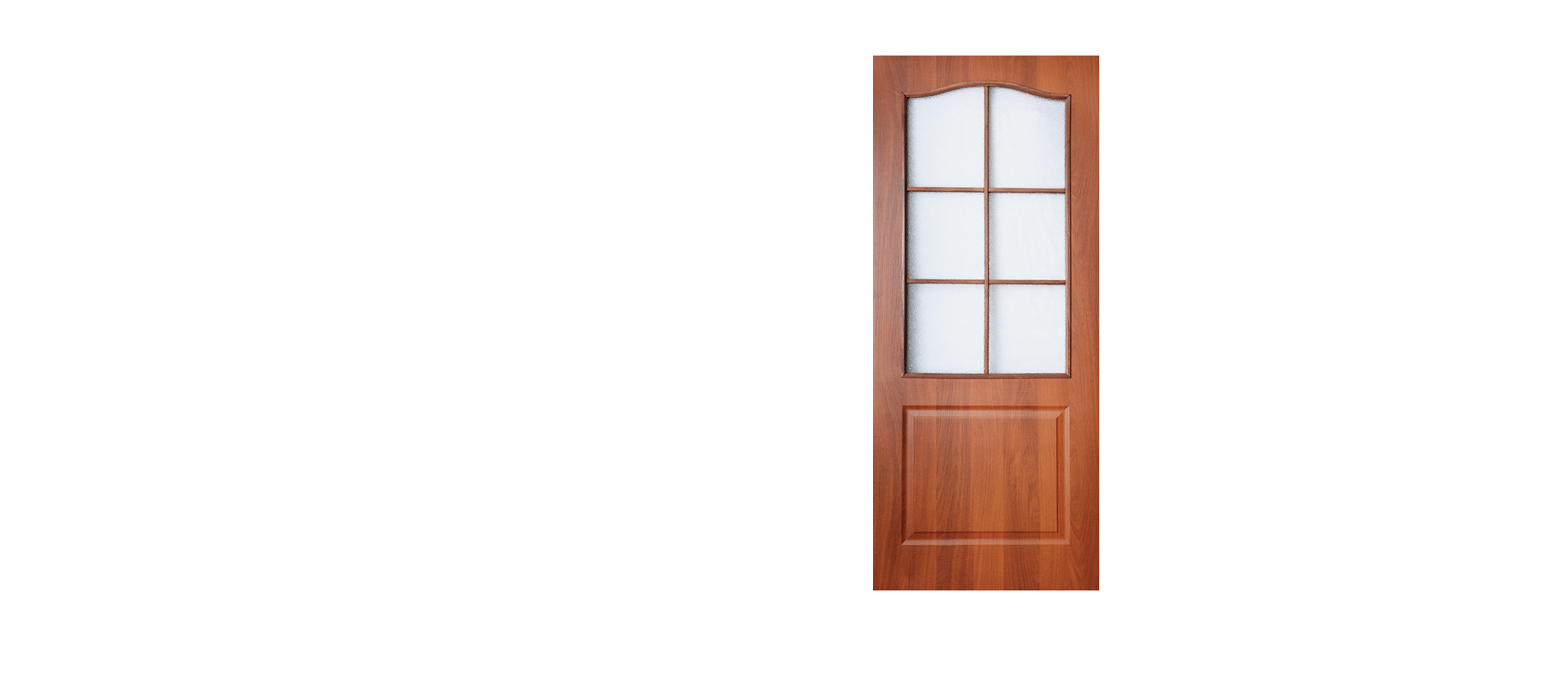 Полотно двери ламинированное глухое со стеклом Терри Classique Итальянский орех 900*2000 мм