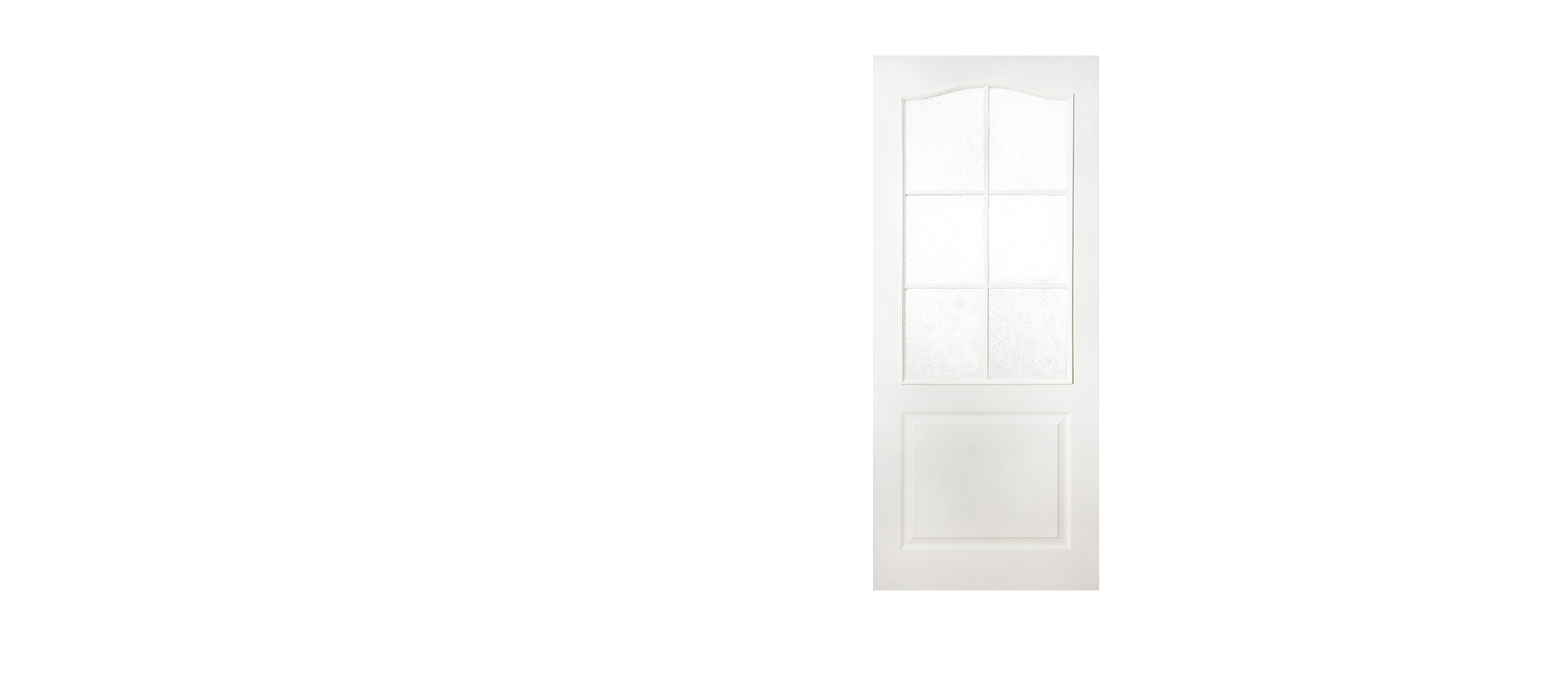 Грунтованное полотно двери со стеклом Терри Classique Белое 800*2000 мм