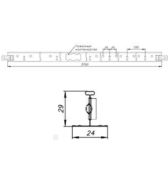 Подвесная система Албес NORMA белый матовый 24*29 мм - длина 3,7 м