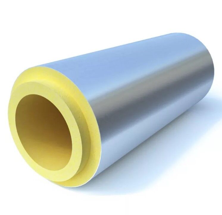 Теплоизоляция скорлупа отвод, оцинкованная, пенополиуретановая, Размеры: 114 мм