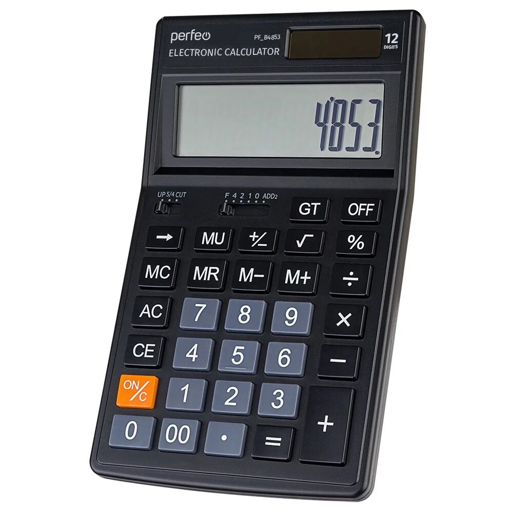 Калькулятор Perfeo PF_B4853, бухгалтерский, 12-разр., черный
