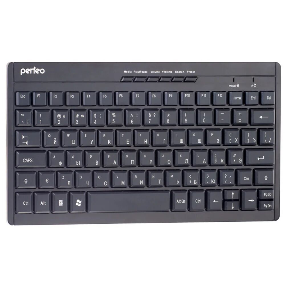 Клавиатура беспроводная COMPACT Multimedia, USB, чёрная (PF-8006) Perfeo