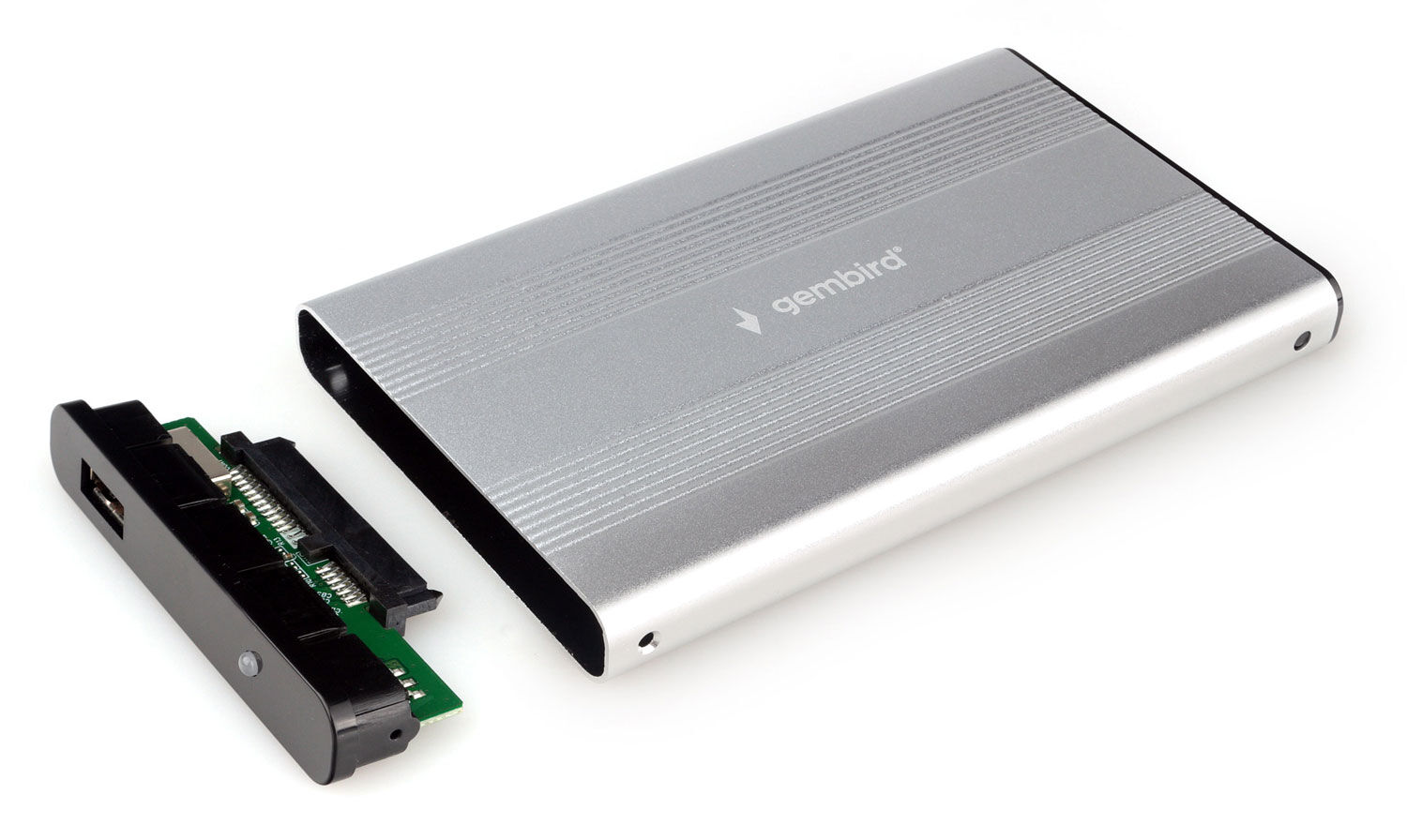 Внешний корпусUSB 2.0 для 2.5" HDD/SSD Gembird EE-U2S-5-S, порт USB, SATA III, металл, серебристый 2