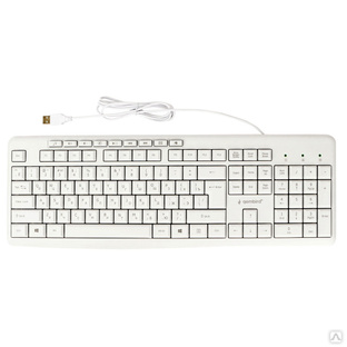 Клавиатура проводная Gembird KB-8430M, мембранная, 113 клавиш, мультимедиа, 9 доп. клавиш, кабель 1.5м, белая #1