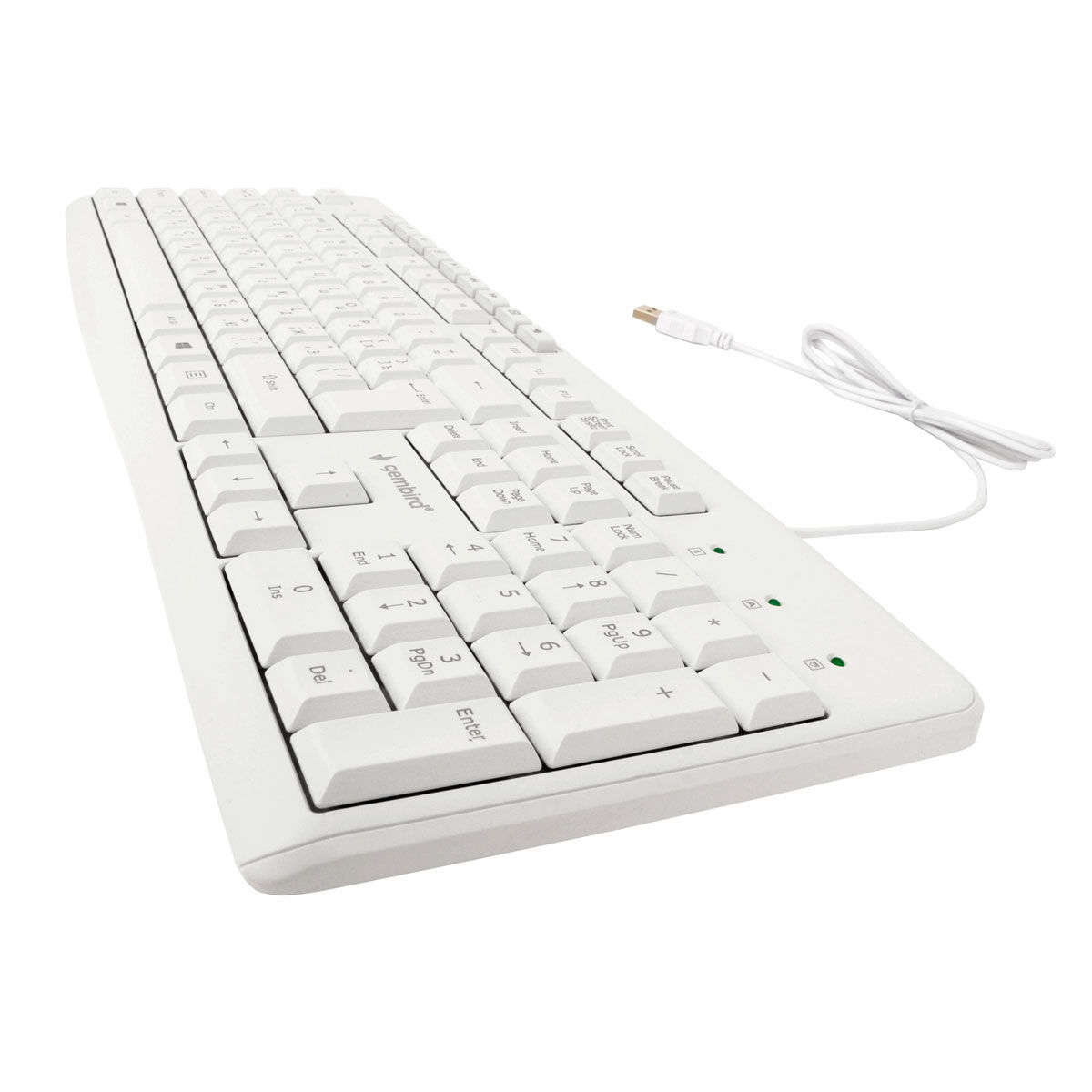 Клавиатура проводная Gembird KB-8430M, мембранная, 113 клавиш, мультимедиа, 9 доп. клавиш, кабель 1.5м, белая 2