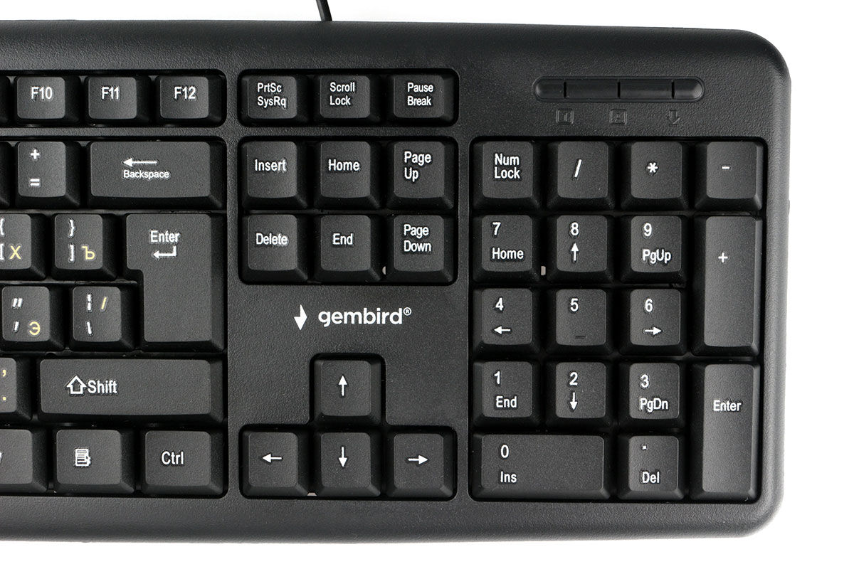 Клавиатура Gembird KB-8320U-BL, мембранная, 104 клавиши, кабель 1.5м, черная 3