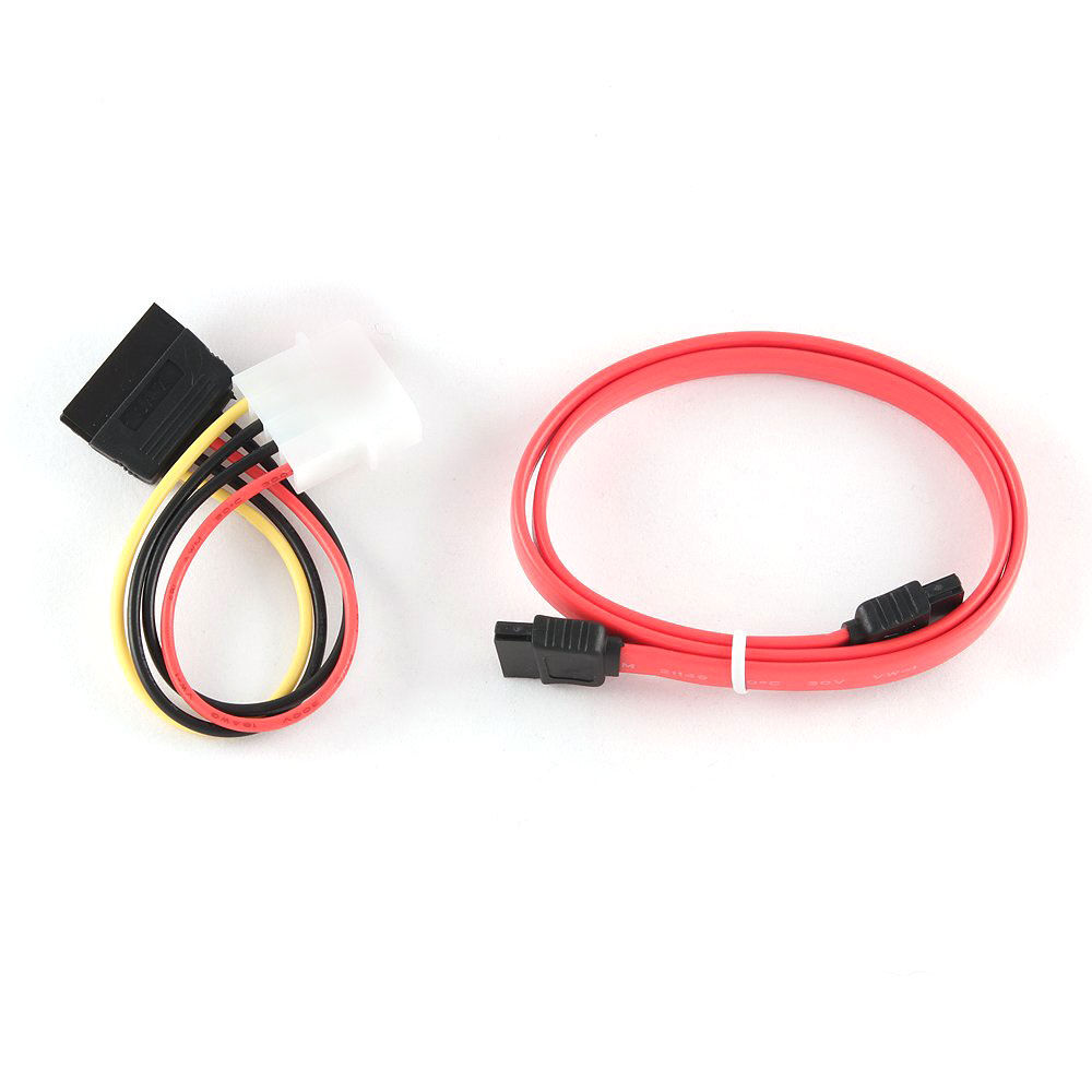 Комплект кабелей SATA интерфейсный (48см) 7pin/7pin и питания (15см) 4pin/15pin, медь, пакет Cablexpert 2