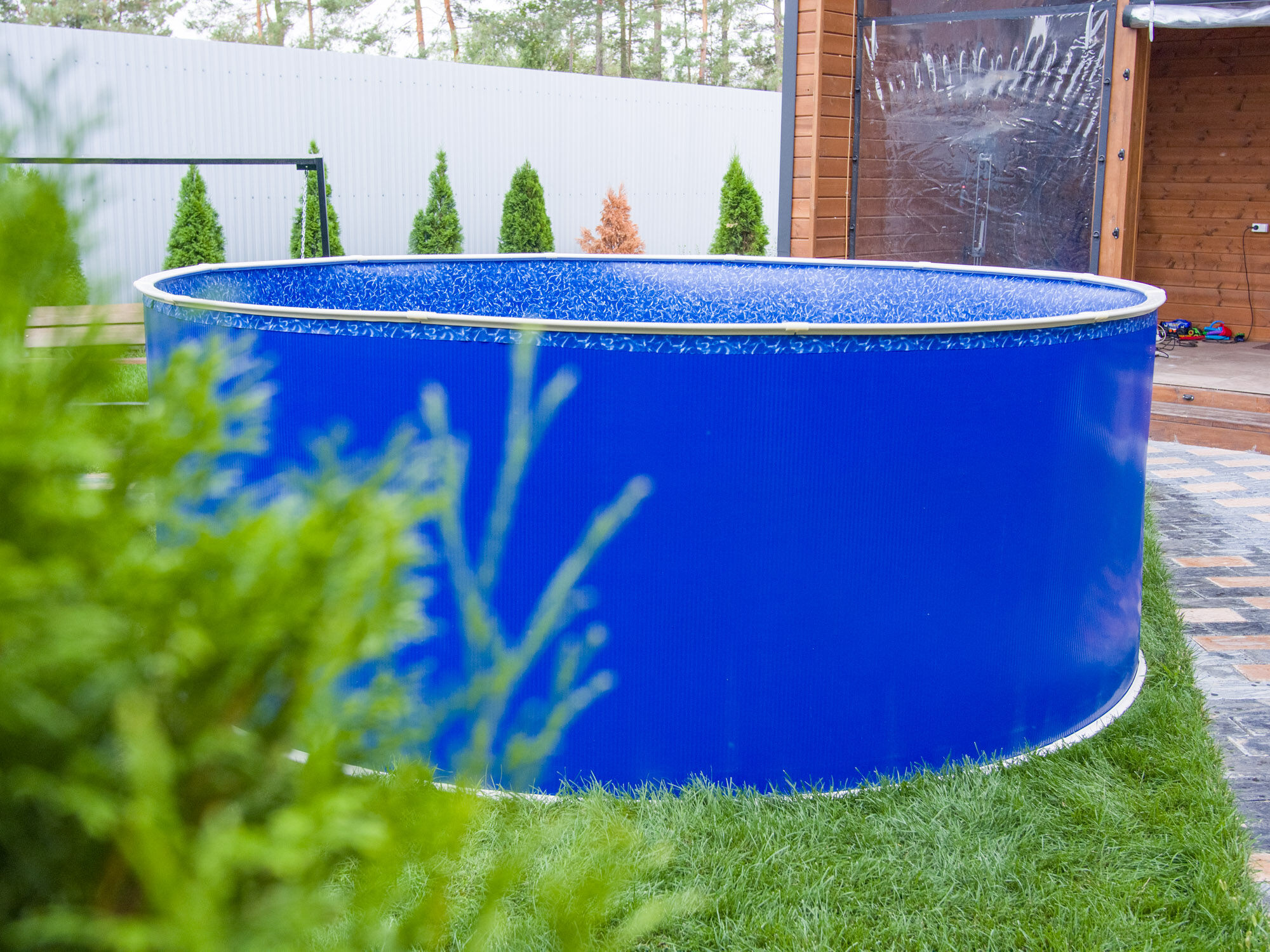 Круглый бассейн 2 х 1,25 м 0,4 мм каркас Ультрамариново-синий