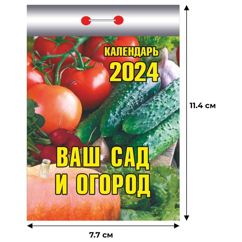 Календарь настенный моноблочный на 2024 год Ваш сад и огород (77х114 мм) Атберг98