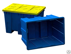 Функциональный штабелируемый контейнер из пластика 850 литров для хранения и перевозки: овощи, рыба, мясная продукция