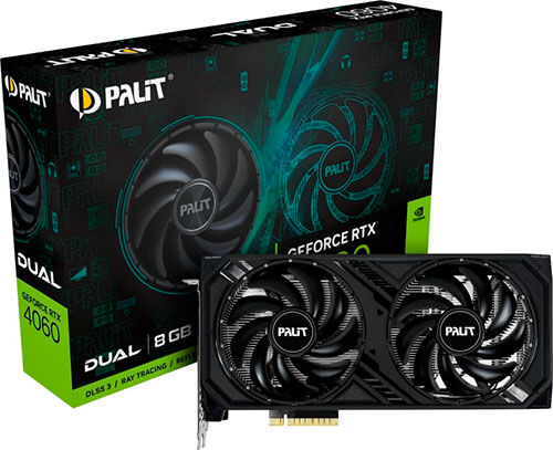 Видеокарта Palit GeForce RTX 4060 DUAL 8GB (NE64060019P1-1070D)