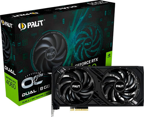 Видеокарта Palit GeForce RTX 4060 DUAL OC 8GB (NE64060T19P1-1070D)
