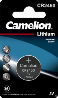 Батарейка дисковая литиевая тип CR2450, Camelion (1шт в блистере) 