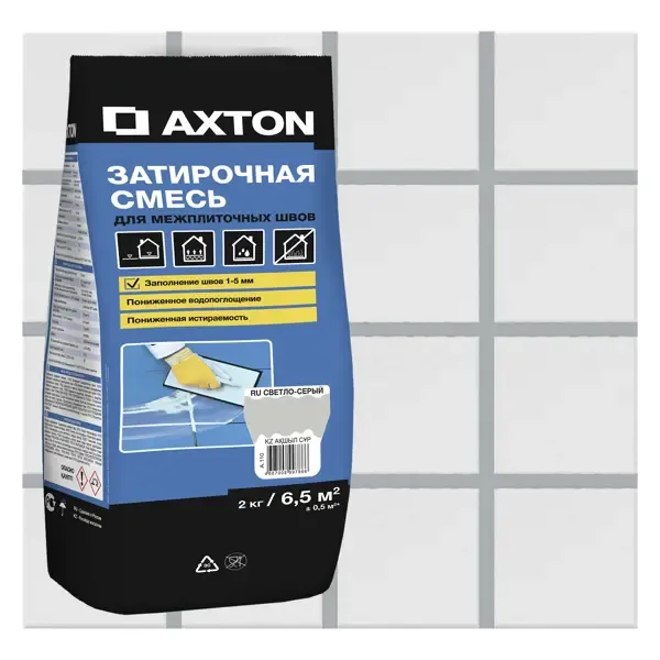 Затирка цементная Axton A.110 цвет светло-серый 2 кг AXTON None