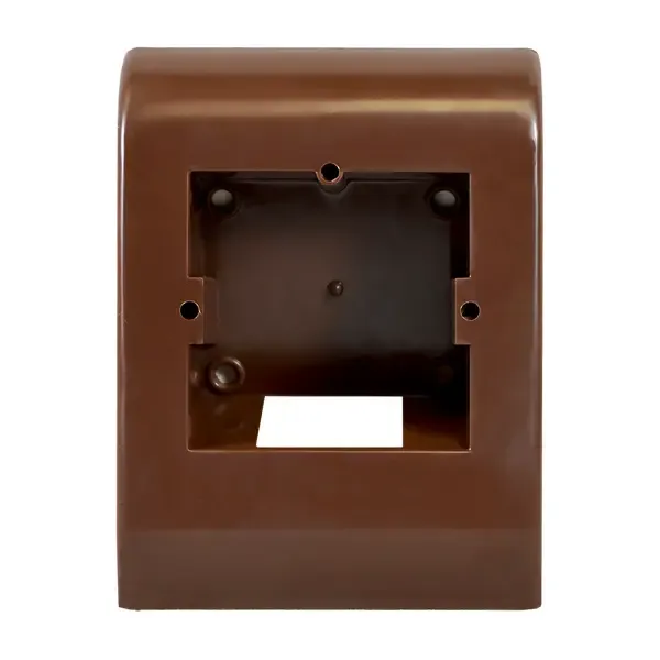 Монтажный бокс ПВХ к плинтусу, высота 56 мм, цвет темно-коричневый RICO Монтажный бокс для плинтуса ПВХ