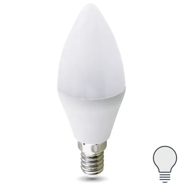 Лампа светодиодная E14 220-240 В 8 Вт свеча матовая 750 лм нейтральный белый свет Без бренда None