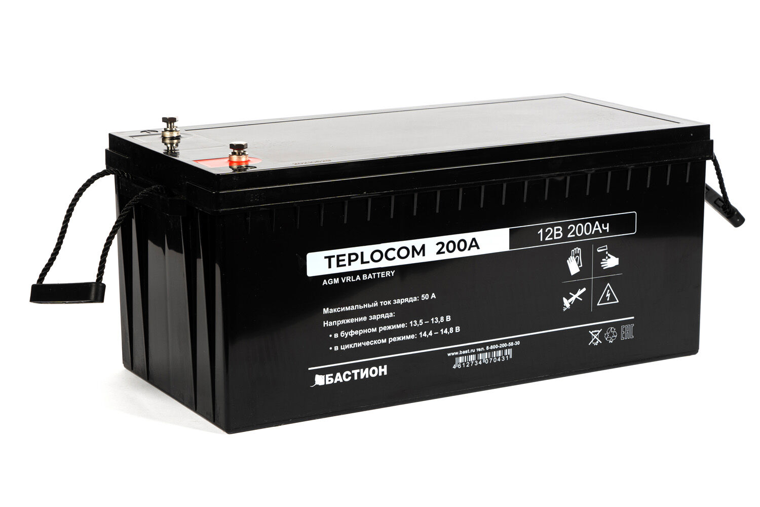 Аккумулятор для ИБП котла 200 А*ч Teplocom свинцово-кислотный, 12В