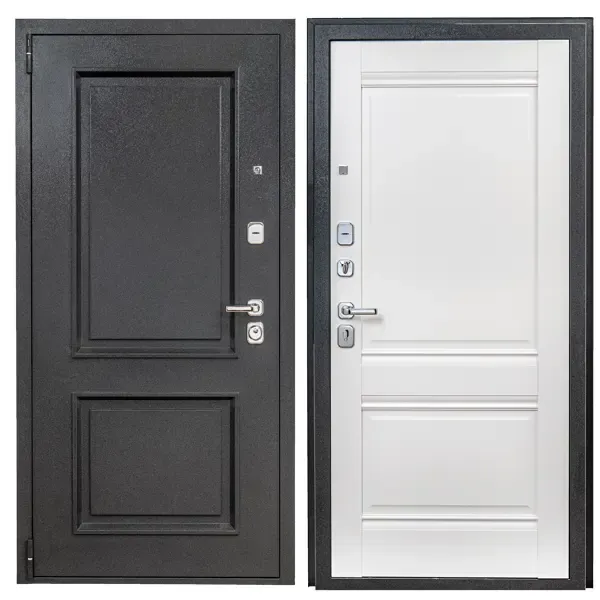 Дверь входная металлическая Порта Р-4 Т80 Белый/Букле Графит 980 мм левая PORTIKA Порта Р-4 402/К42