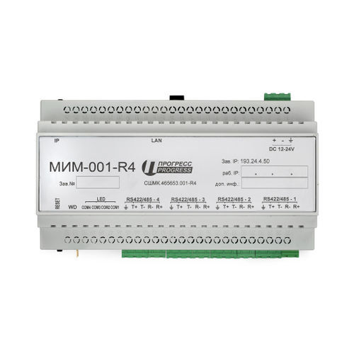 4-портовый преобразователь RS485/422-Ethernet МИМ-001-R4 ПИК ПРОГРЕСС