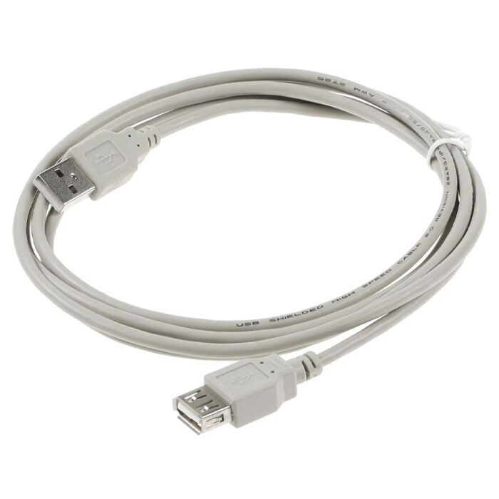 Кабель удлинительный USB A 3м Behpex, серый