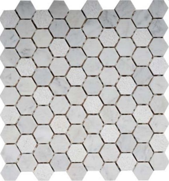 Керамическая плитка Керамин Primacolore Marmo MN152HXB Hexagon Мозаика 3,2х3,2 30х30