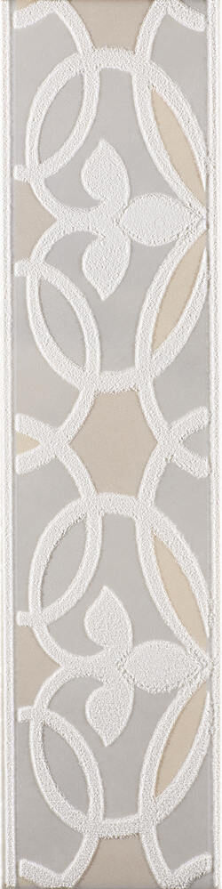 Керамическая плитка Керамин Serra Camelia 511 Pearl White Border Glossy Бордюр 7,5х30