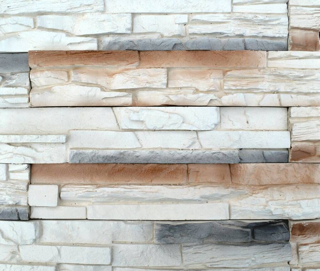 Керамическая плитка Керамин Еврокамен Искусственный камень Утёс 1001а 10х50