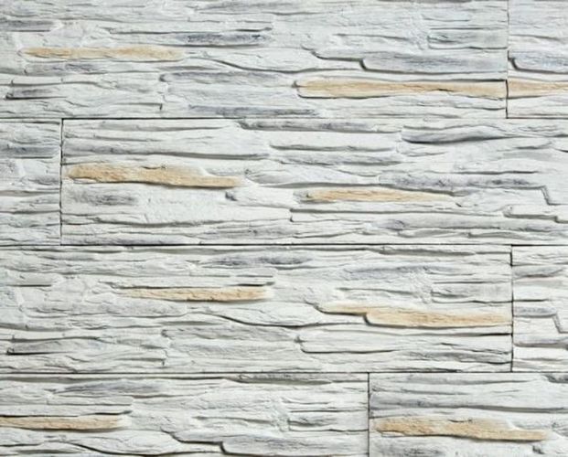 Керамическая плитка Керамин Камнелит Искусственный Камень Сланец Тонкий Серый Настенная плитка 9,2х37,2