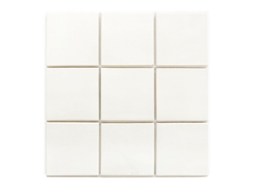 Керамическая плитка Керамин ПентаКерамика Квадрат 3 Глянцевый белый Настенная плитка ручной работы 10х10